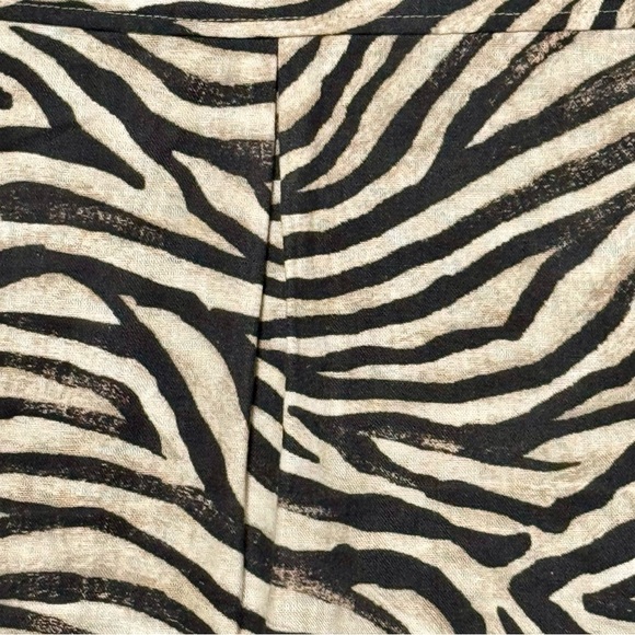 Joie Linen Blend Zebra Animal Print Sleeveless Button Front Shirt Size Small - Picture 8 of 9